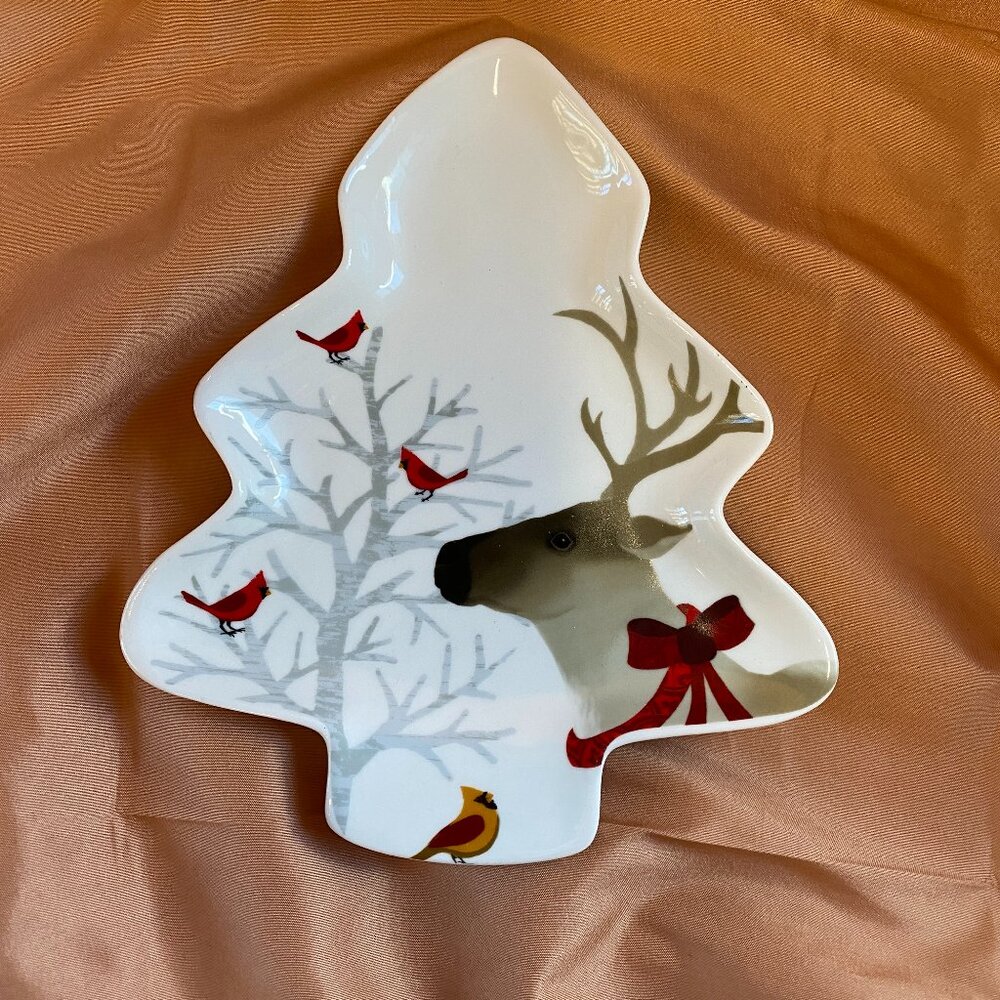 Rare German Porcelain Paperproducts Design Deer Friends by Liz Leines Sweet Dish